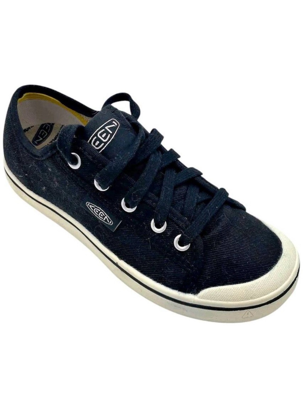 Keen Navy Canvas Lace-Up Sneakers with Cream Toe Cap